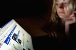 Lady stalking on facebook, probably failing to capture the person as an effective reverse role model.